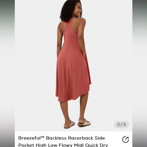 Breezeful™ Backless Racerback high low midi dress